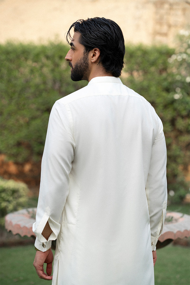 Cream Thai Boski Shalwar Kameez (2-Piece) - Image 6