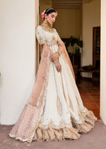 Pakistani Ivory Embroidered Cotton Organza Pishwas (2-Piece) - Image 4