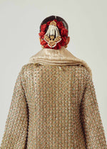 Pakistani Ivory Gota Mukesh Chanderi Silk Pishwas (3-Piece) - Image 10