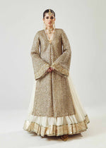 Pakistani Ivory Gota Mukesh Chanderi Silk Pishwas (3-Piece) - Image 13