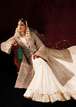 Pakistani Ivory Gota Mukesh Chanderi Silk Pishwas (3-Piece) - Image 15