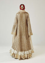 Pakistani Ivory Gota Mukesh Chanderi Silk Pishwas (3-Piece) - Image 17