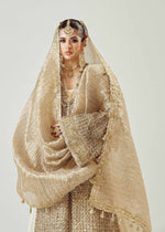 Pakistani Ivory Gota Mukesh Chanderi Silk Pishwas (3-Piece) - Image 5