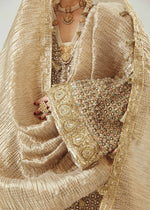 Pakistani Ivory Gota Mukesh Chanderi Silk Pishwas (3-Piece) - Image 7