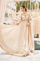 Pakistani Ivory Kaamdani Zardozi Chiffon Pishwas (2-Piece) - Image 2