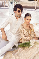 Pakistani Ivory Kaamdani Zardozi Chiffon Pishwas (2-Piece) - Image 7