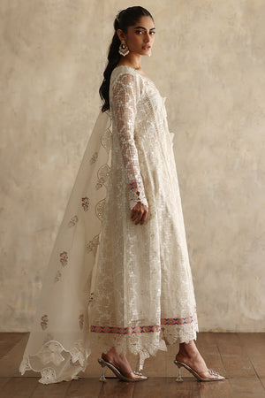 Ivory Embroidered Cotton Silk Pishwas (3-Piece) - Image 3