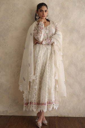 Ivory Embroidered Cotton Silk Pishwas (3-Piece) - Image 5