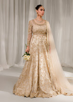 Indian Ivory Embroidered Net & Jamawar Pishwas Lehnga (3-Piece) - Image 12