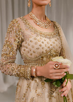 Indian Ivory Embroidered Net & Jamawar Pishwas Lehnga (3-Piece) - Image 13