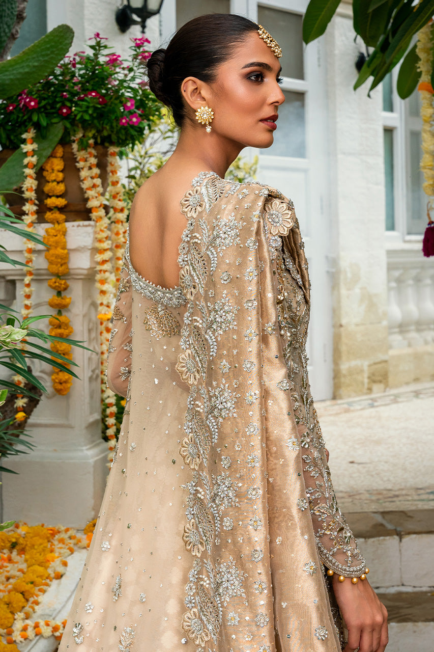 Pakistani Bone Zardozi Net & Brocade Bridal Pishwas (3-Piece) - Image 6