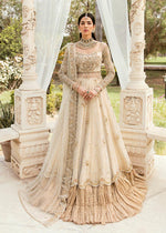 Pakistani Ivory Zardozi Net & Brocade Pishwas Lehnga (3-Piece) - Image 2