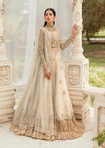 Pakistani Ivory Zardozi Net & Brocade Pishwas Lehnga (3-Piece) - Image 3