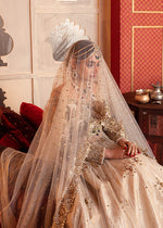 Pakistani Ivory Zardozi Net & Brocade Pishwas Lehnga (3-Piece) - Image 8