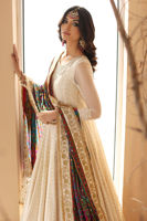 Off-White Embroidered Net Kalidaar Pishwas (2-Piece) - Image 4