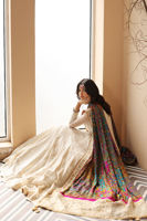 Off-White Embroidered Net Kalidaar Pishwas (2-Piece) - Image 5