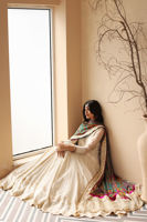 Off-White Embroidered Net Kalidaar Pishwas (2-Piece) - Image 6