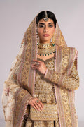 Pakistani Ivory Gotta Booti Zardozi Net Bridal Pishwas (3-Piece) - Image 9