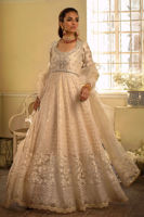 Ivory Embellished Organza & Khaadi Silk Pishwas (3-Piece) - Image 2