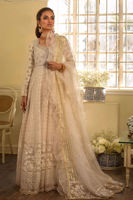 Ivory Embellished Organza & Khaadi Silk Pishwas (3-Piece) - Image 3