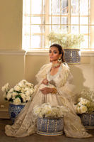 Ivory Embellished Organza & Khaadi Silk Pishwas (3-Piece) - Image 7