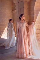 Ivory Embellished Organza & Khaadi Silk Pishwas (3-Piece) - Image 8