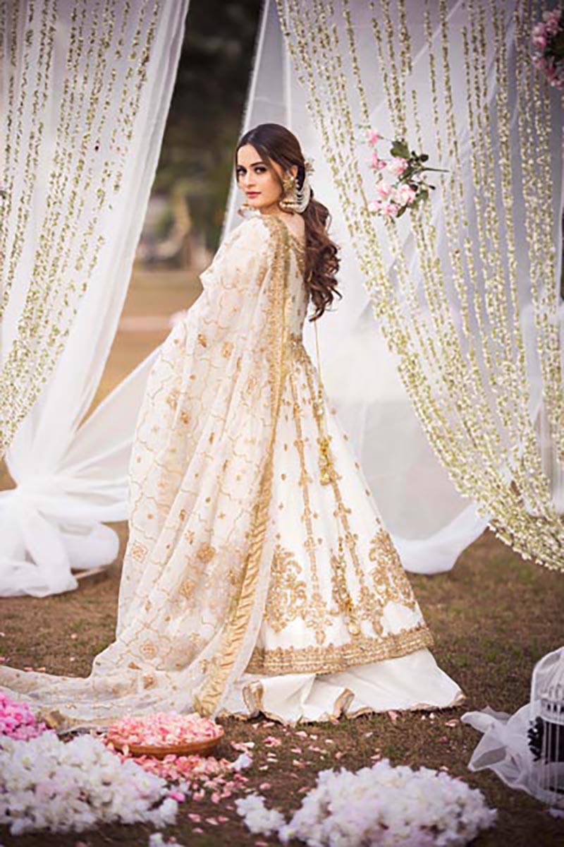 Ivory Embellished Pure Organza Pishwas (3-Piece) - Image 7