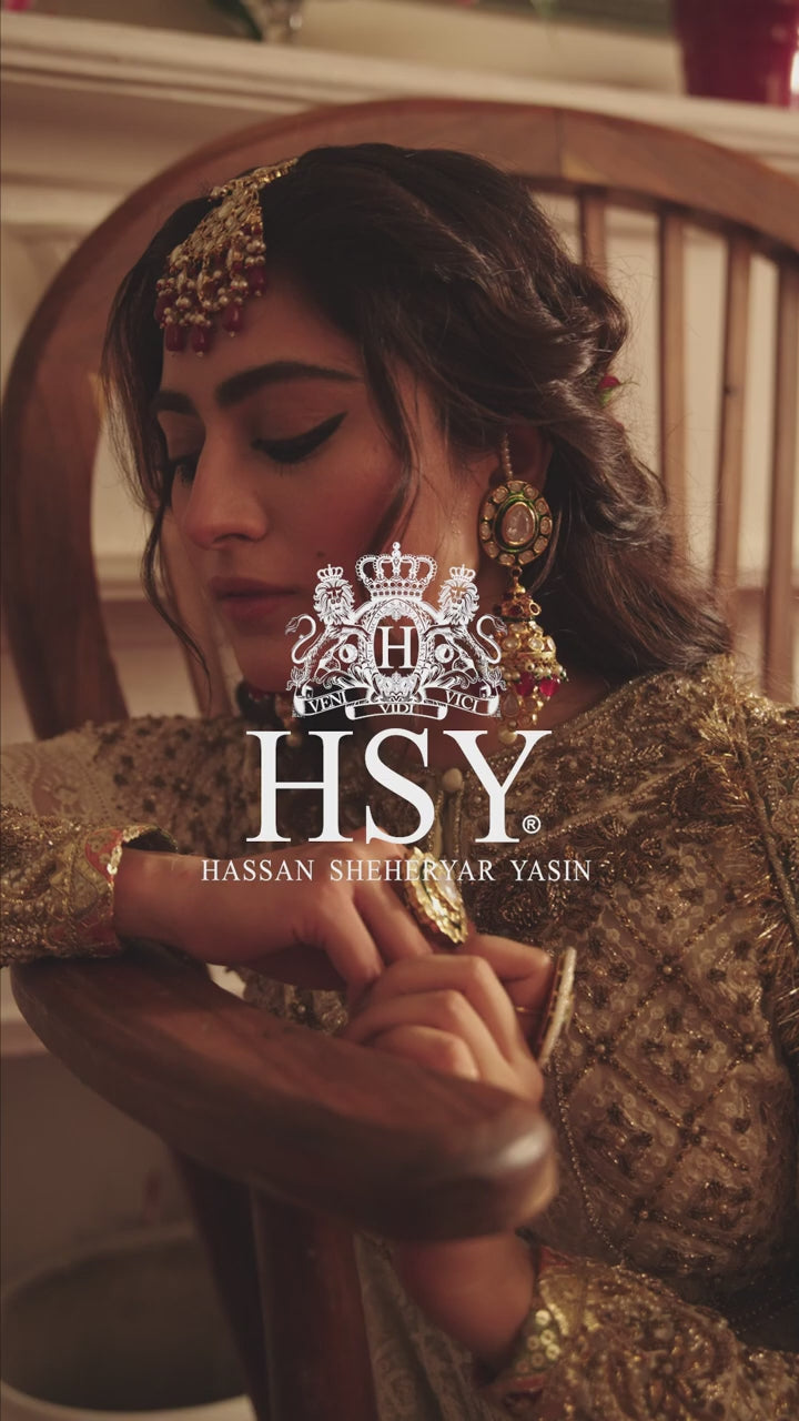 Pakistani Pearl White Embroidered Organza Pishwas (3-Piece) - Image 9