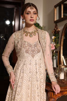 Off-White Hand-Embroidered Kalidaar Pishwas (2-Piece) - Image 3