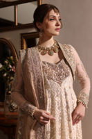 Off-White Hand-Embroidered Kalidaar Pishwas (2-Piece) - Image 8