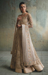 Ivory Hand-Embroidered Organza Pishwas (3-Piece) - Image 2