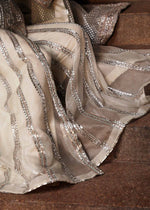 Indian Ivory Embellished Organza Pishwas Dress (3-Piece) - Image 10