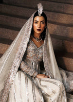 Indian Ivory Embellished Organza Pishwas Dress (3-Piece) - Image 11