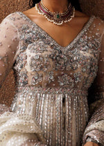 Indian Ivory Embellished Organza Pishwas Dress (3-Piece) - Image 4