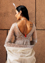 Indian Ivory Embellished Organza Pishwas Dress (3-Piece) - Image 5