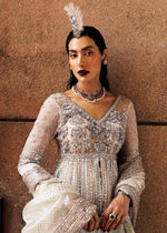 Indian Ivory Embellished Organza Pishwas Dress (3-Piece) - Image 6