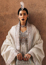 Indian Ivory Embellished Organza Pishwas Dress (3-Piece) - Image 8