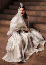 Indian Ivory Embellished Organza Pishwas Dress (3-Piece) - Image 9