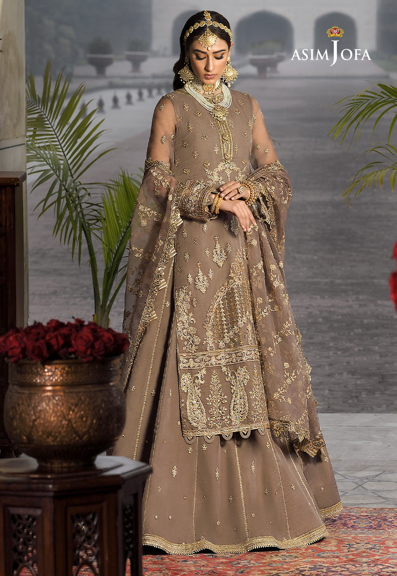 Pakistani Off White Embroidered Organza Pishwas Dress (3-Piece) - Image 6