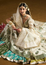 Ivory Embellished Organza Pishwas Dress (3-Piece) - Image 8