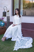 Off-White Embroidered Organza Pishwas (3-Piece) - Image 3