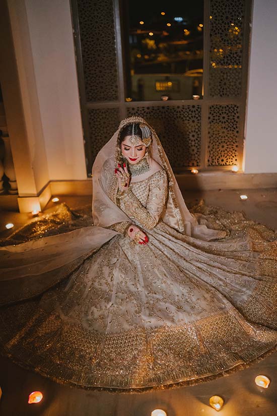 Off-White Zardozi Organza Pishwas Dress (3-Piece) - Image 3