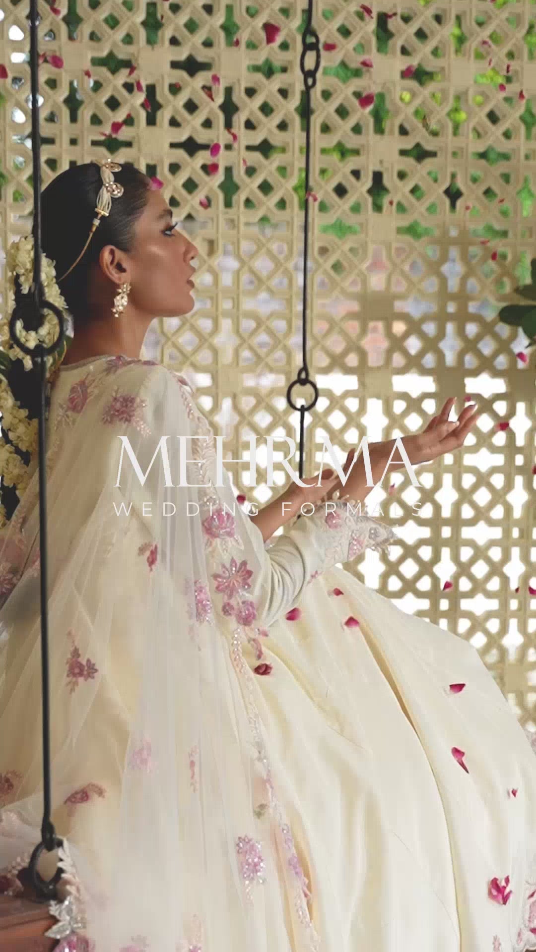 Pakistani Ivory Embroidered Raw Silk Pishwas Dress (3-Piece) - Image 8