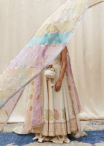 Pakistani Ivory Hand Block Printed Rawsilk Pishwas (3-Piece) - Image 5