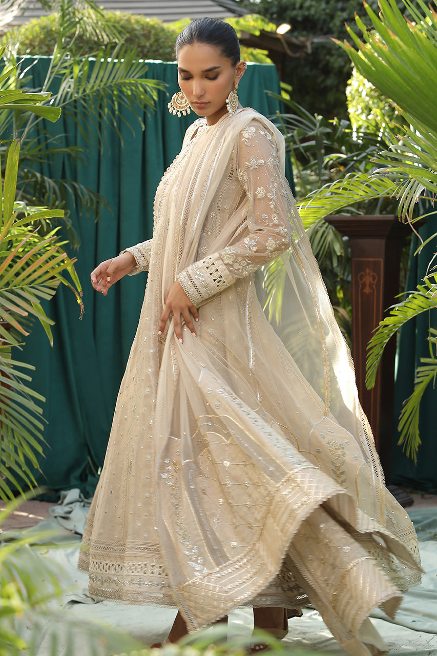 Ivory Zardozi Silk Meysuri Pishwas (3-Piece) - Image 4
