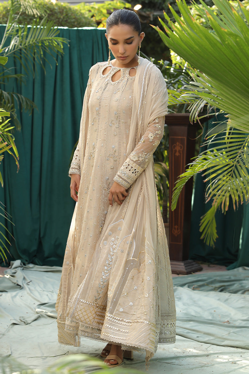 Ivory Zardozi Silk Meysuri Pishwas (3-Piece) - Image 5