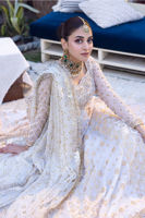 Pakistani Off-White Hand-Embroidered Silk Pishwas (3-Piece) - Image 8