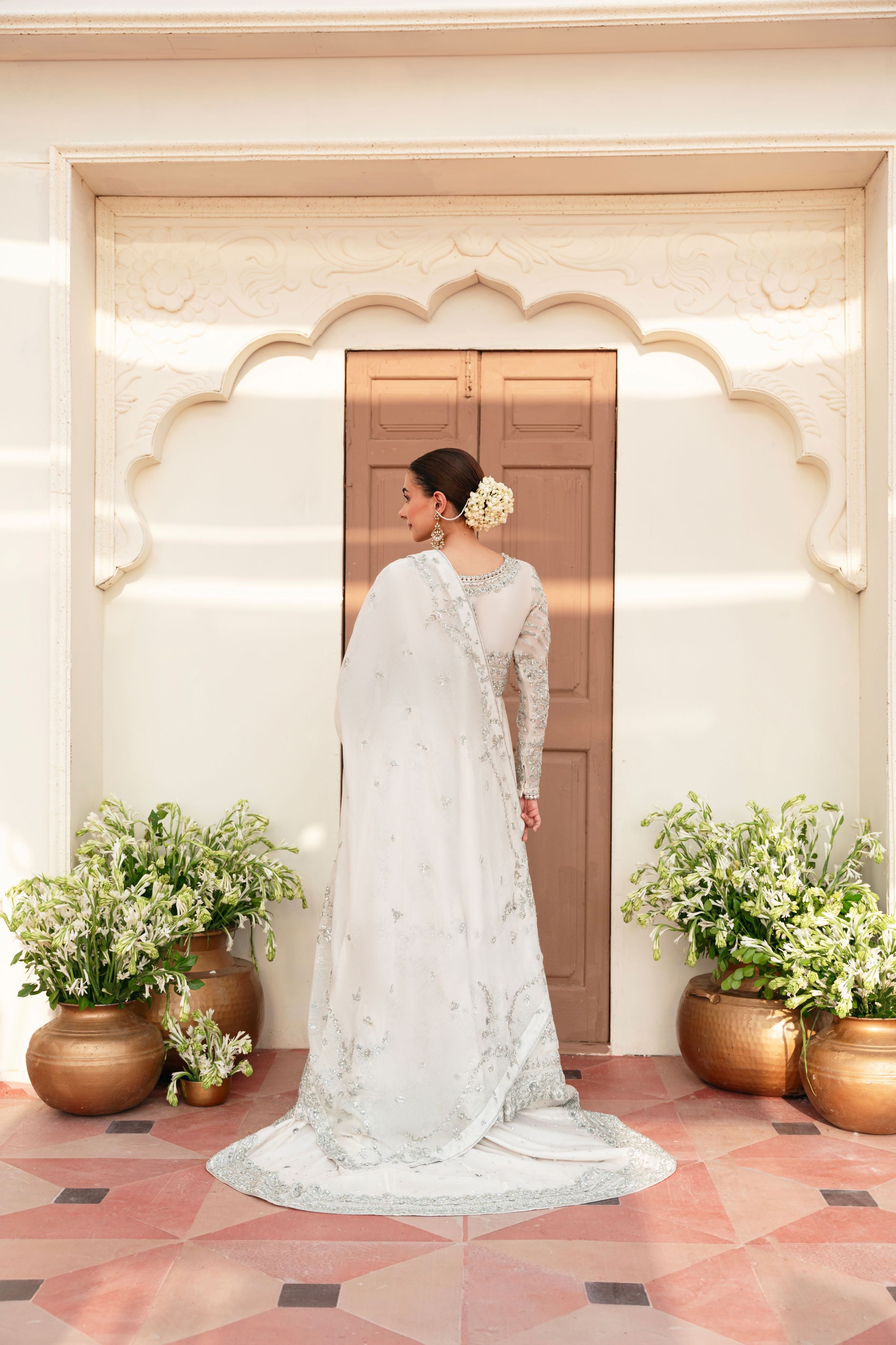 Ivory Silver Ada Work Tissue Net Kalidaar (2-Piece) - Image 3