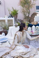 Pakistani Off-White Ari Embroidered Zari Cotton Net Pishwas (3-Piece) - Image 6