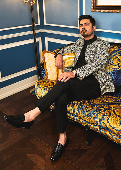 Ivory Embroidered Luxury Fabric Prince Coat (3-Piece) - Image 1